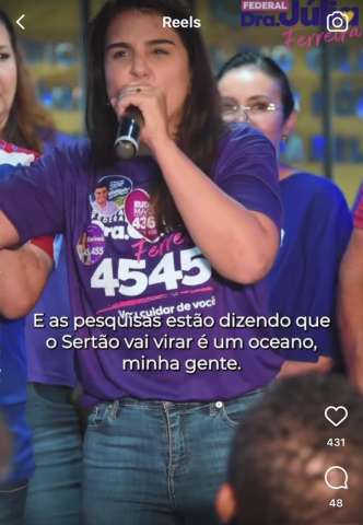 Caixinha de perguntas de Instagram irrita candidatos, agora foi Júlia Ferreira