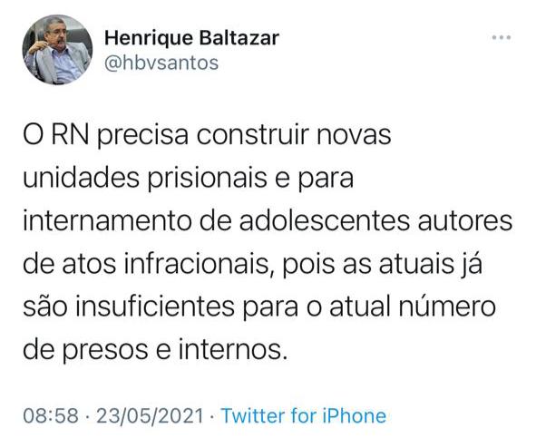 Juiz alerta para necessidade de mais unidades prisionais para adolescentes no RN: 