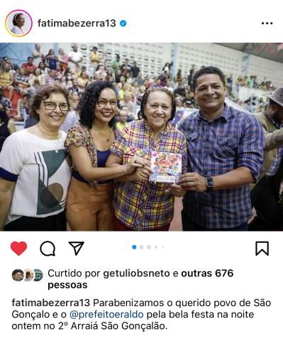 Fátima dispensa Jaime em visita a São Gonçalo