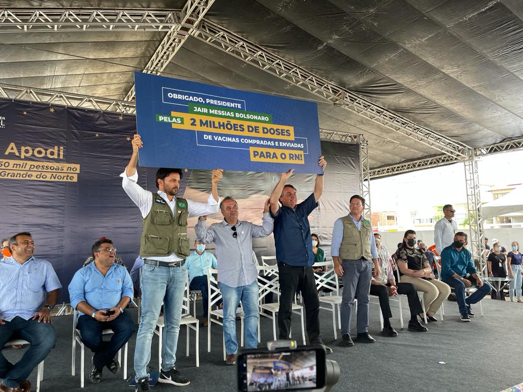 Fábio e Rogério agradecem ao presidente Bolsonaro pelas 2 milhões de doses enviadas para o RN