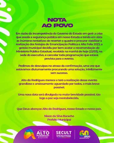Prefeito culpa 