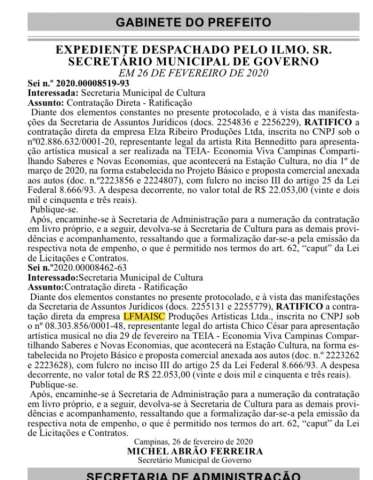 Prefeitura de Campinas contratou Chico César por R$ 22 mil; Governo do RN por R$ 90 mil