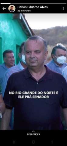 Concordo: Carlos Eduardo posta foto nos stories do WhatsApp dizendo que Rogerio Marinho é o melhor para o RN