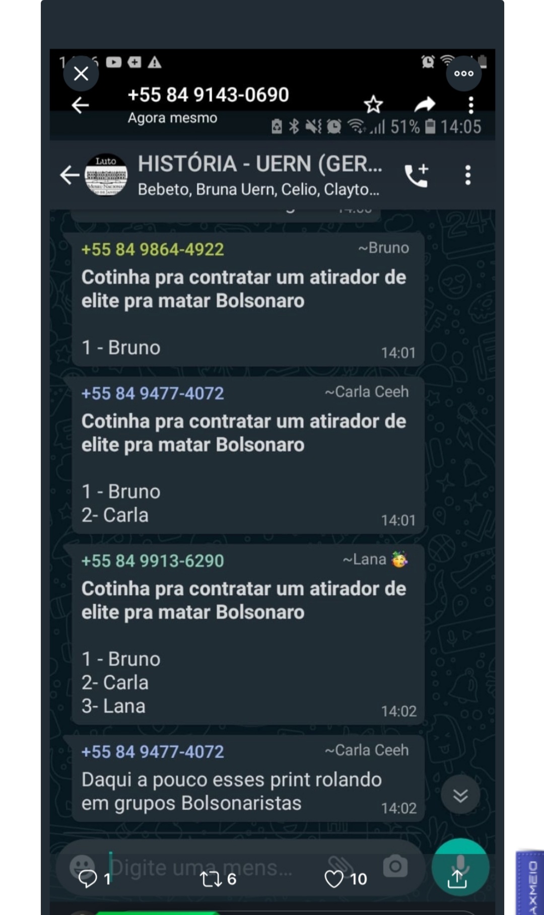 Veja a nota que me fez prestar depoimento na delegacia