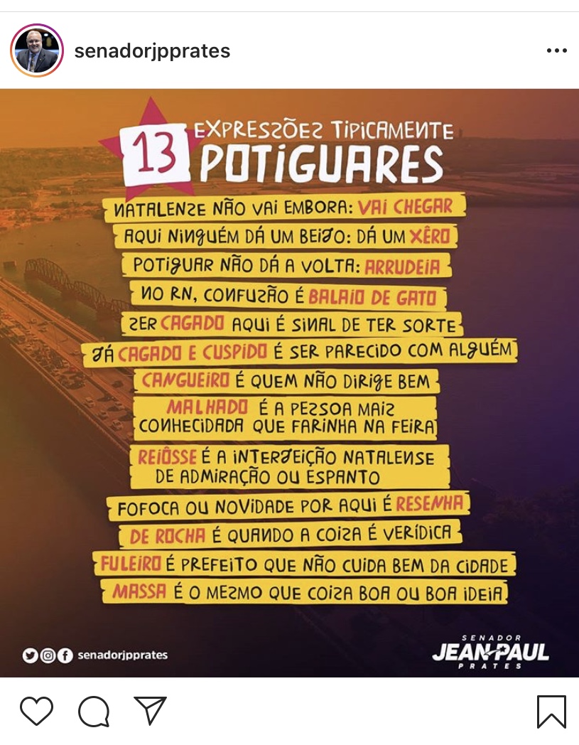 Jean-Paul tenta aprender a falar “potiguês”