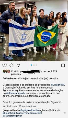 Não existe constrangimento no RN: Depois de ignorar potiguares em Israel, Fátima Bezerra agradece a Lula a repatriação