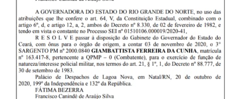 Governo “empresta” PM para o Ceará e vai pagar a conta