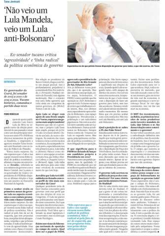 Tasso Jereissati faz o “L do arrependimento”