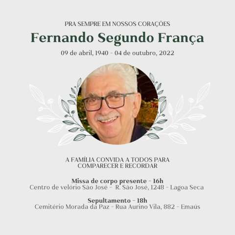 Notícia triste: morre um dos leitores mais assíduos do blog, Seu Fernando 