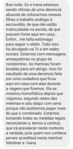 Professoras acusadas de agredir filhas revelam que são 