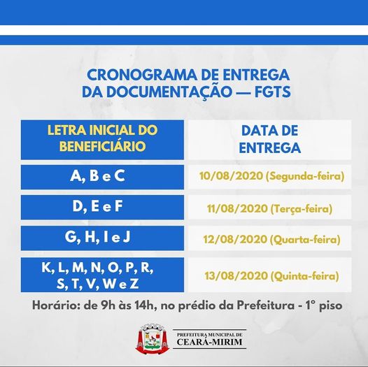 Entrega do termo de autorização para saque do FGTS é feita pela prefeitura de Ceará-Mirim