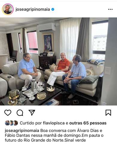 Álvaro Dias se encontra com Fábio Dantas e José Agripino