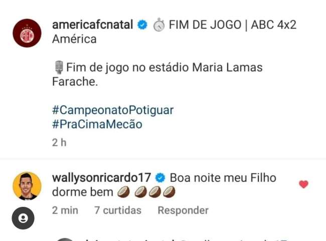 Após título, Wallyson provoca América no Instagram