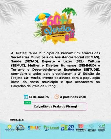2ª Edição do Projeto 60+ invade a Praia de Pirangi, em Parnamirim, com ações de saúde voltadas para os idosos