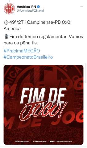 Esperança: Jogo do América não acabou