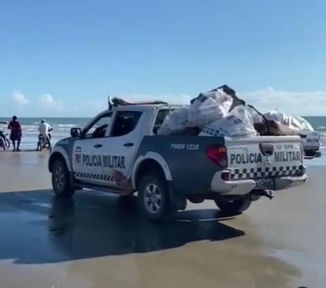 Malotes de cigarro são encontrados no mar e na praia de Tibau