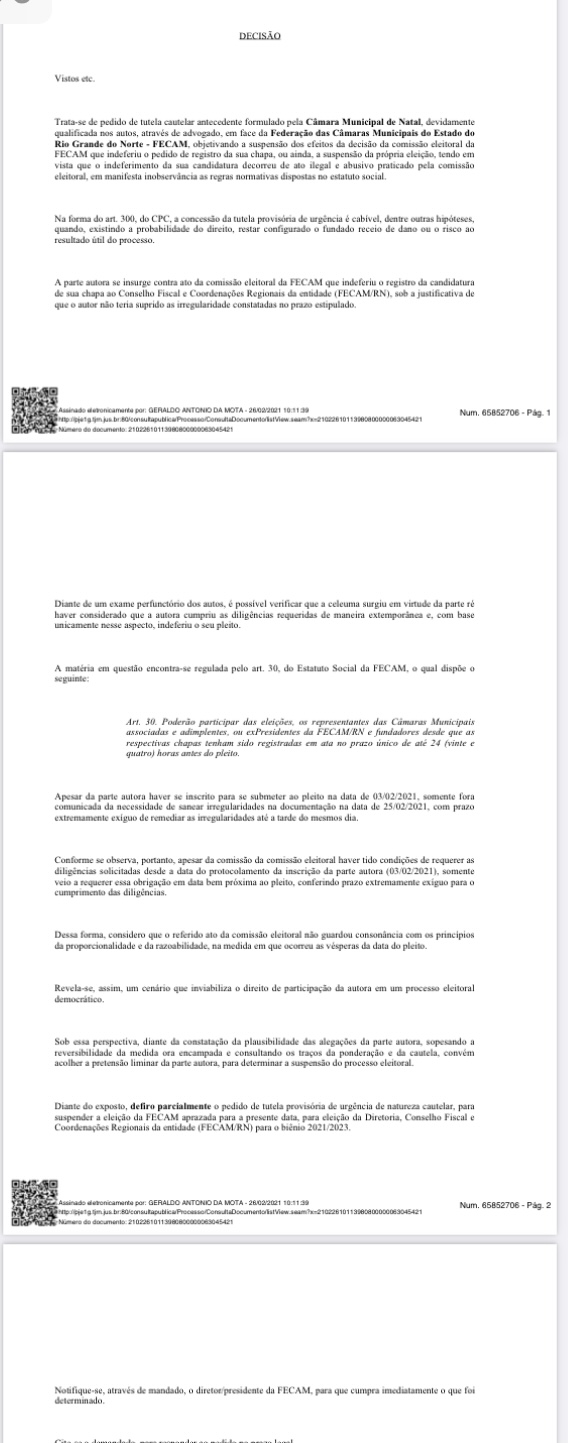 Eleição da FECAM suspensa