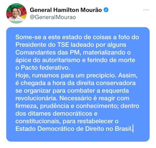 Após nova decisão do TSE, vice-presidente afirma que 