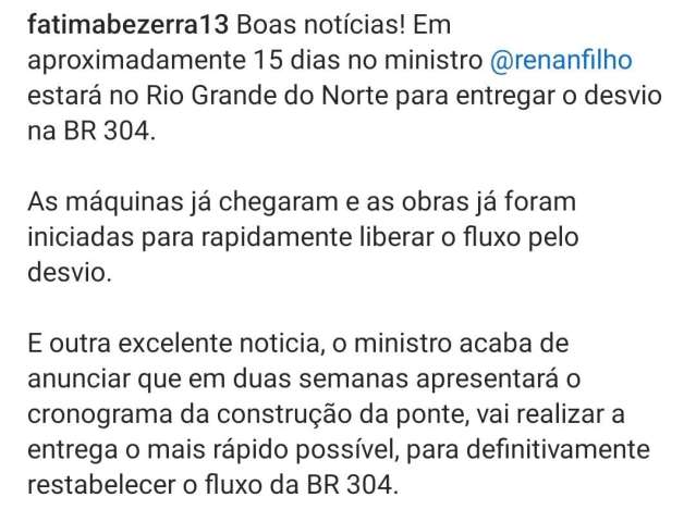 Agora vai: Ministro de Lula vem ao RN inaugurar desvio
