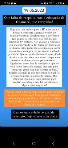 Prefeitura de Guamaré “aprende” com Fátima como sucatear a educação