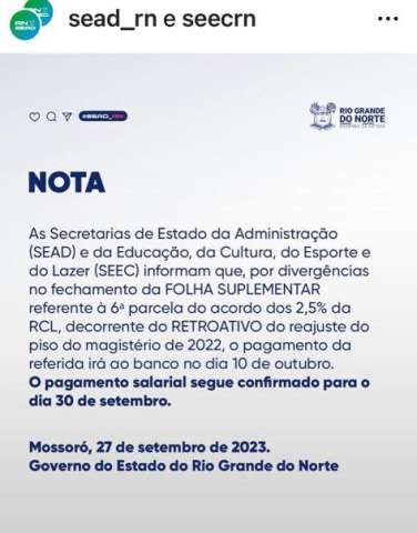 Governo é “atencioso” e avisa aos professores que vai atrasar o pagamento