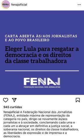 Vergonha: Federação Nacional dos Jornalistas solta nota de apoio a Lula