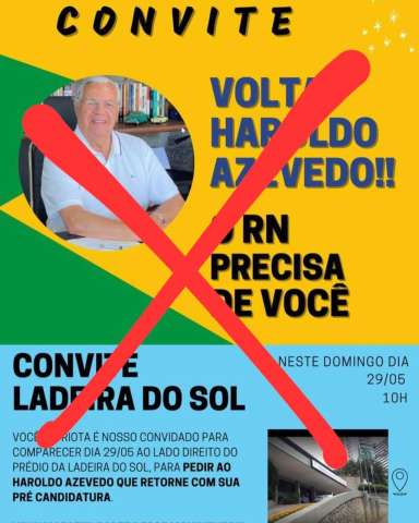 Mesmo com movimento, Haroldo não é mais candidato ao governo