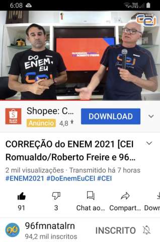 Liderança da 96 FM/CEI no ENEM
