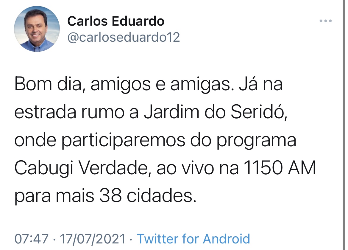 Carlos Eduardo na estrada