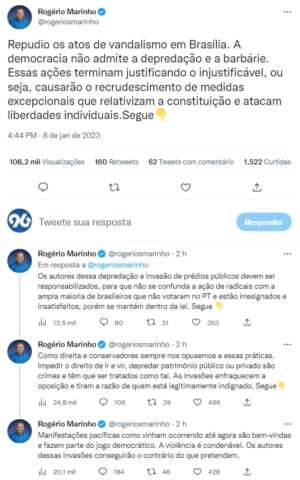 Rogério Marinho critica atos em Brasília: 