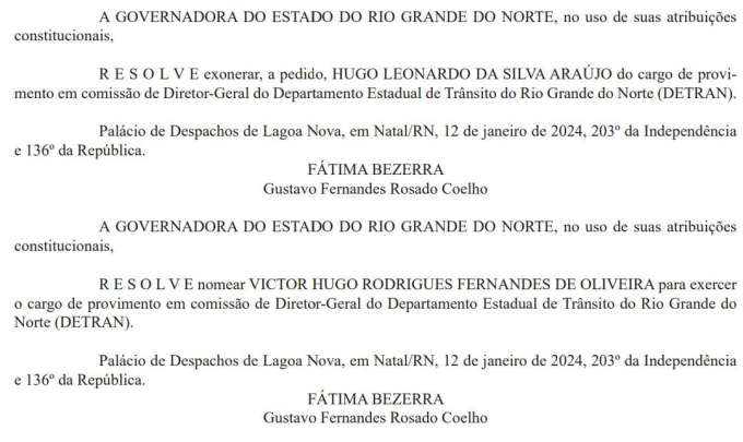 Fátima muda, de novo, o DETRAN
