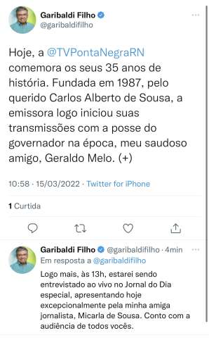 Garibaldi vai falar