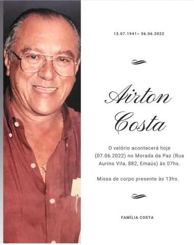 Morre Airton Costa, um dos fundadores da CDL 