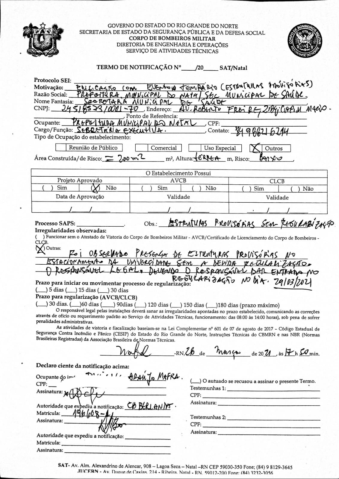 Corpo de Bombeiros quer impedir funcionamento de posto de vacinação e ainda me acusa de fakenews