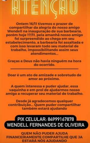 Barbearia é arrombada um dia depois da inauguração em Natal