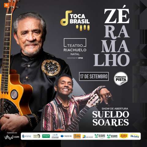 Restam menos de 50 ingressos para show de Zé Ramalho domingo no Teatro Riachuelo