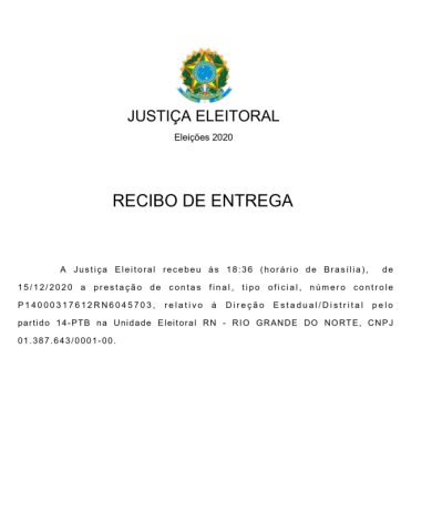 PTB nega que não tenha entregue prestação de contas