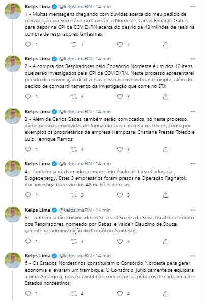 Urgente: A CPI da Covid no RN vai convocar empresários e governador da Bahia