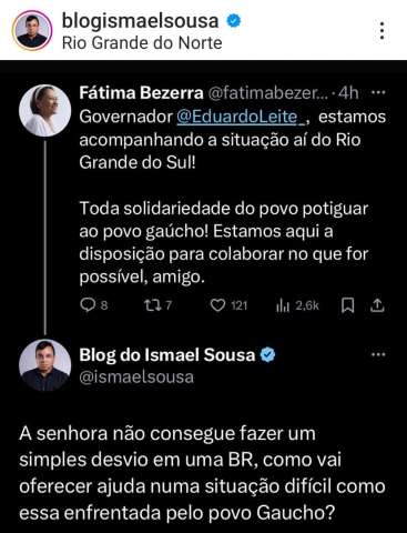 Fátima tenta fazer politicagem com calamidade do RS e toma invertida