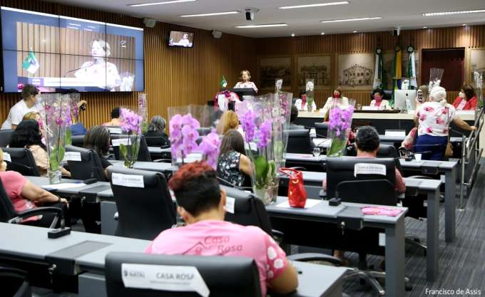 Câmara de Natal homenageia mulheres e entidades no encerramento do Outubro Rosa