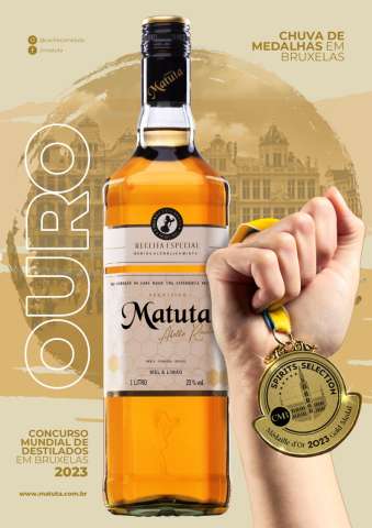 Concurso internacional de destilados em Bruxelas premia Cachaça Matuta