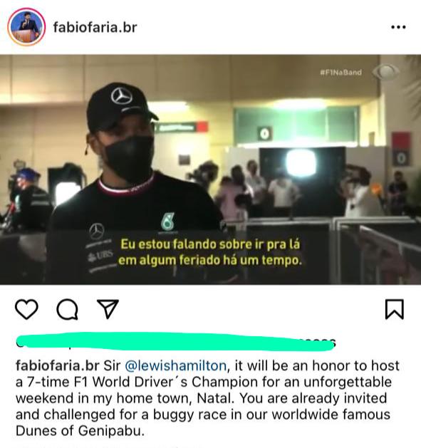 Ministro convida campeão da F1 para conhecer Natal