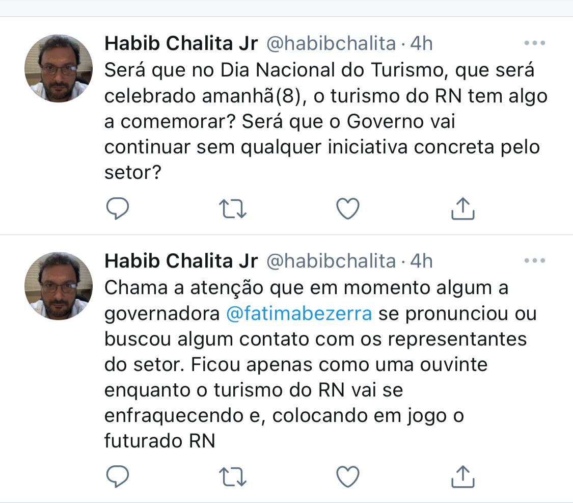 Para Habib Chalita, Fátima é “uma ouvinte enquanto turismo do RN vai se enfraquecendo”