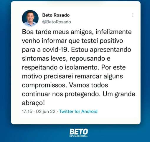 Beto Rosado com Covid-19