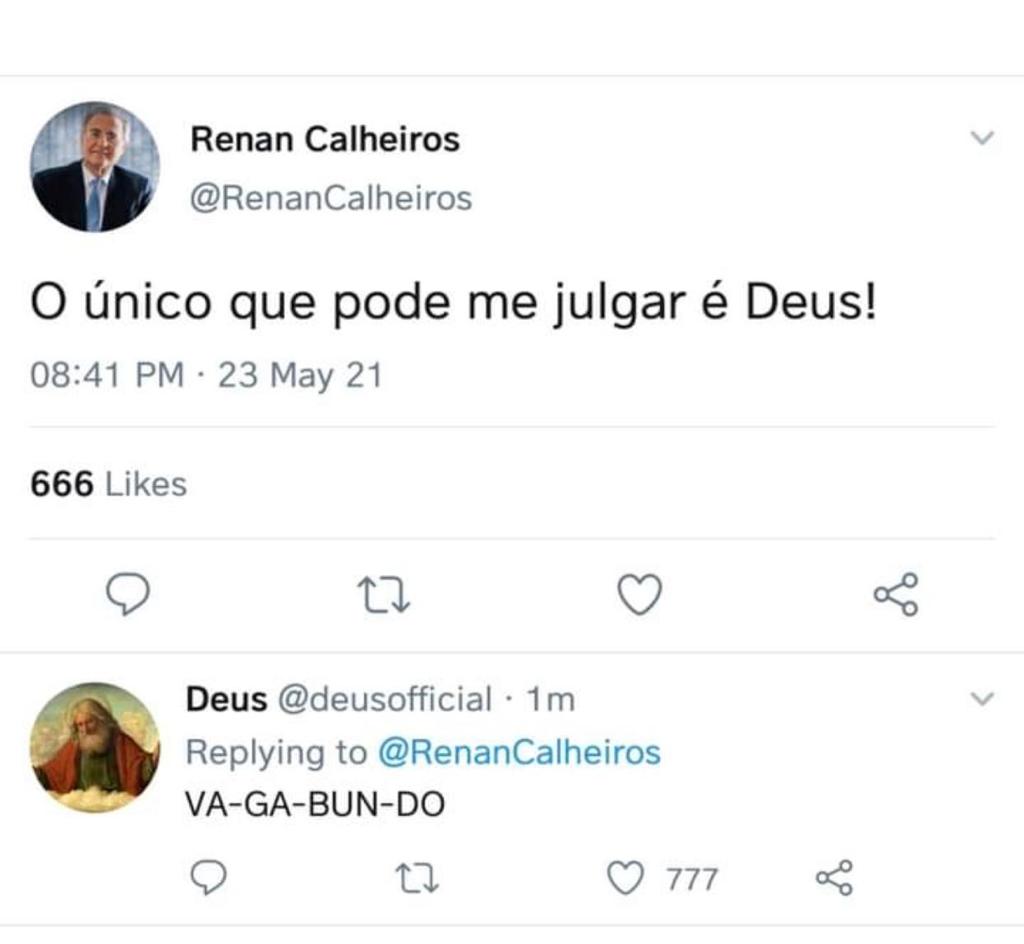 Vagabundo: Deus julga Renan Calheiros