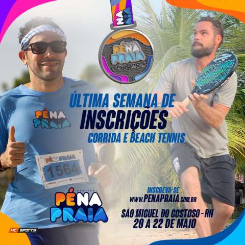 Festival Pé na Praia em São Miguel do Gostoso reúne corrida, beach tennis e muita diversão; última semana de inscrições