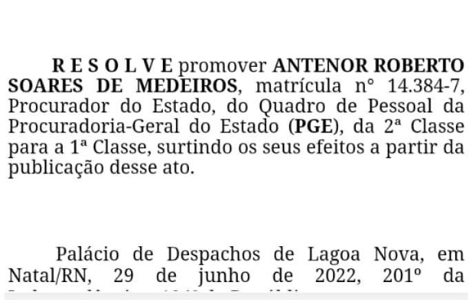 Antenor Roberto foi promovido