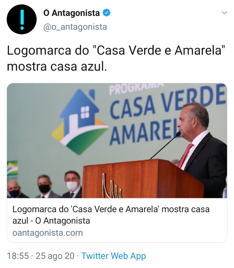 Imprensa preocupada com a casa azul do Casa Verde e Amarela