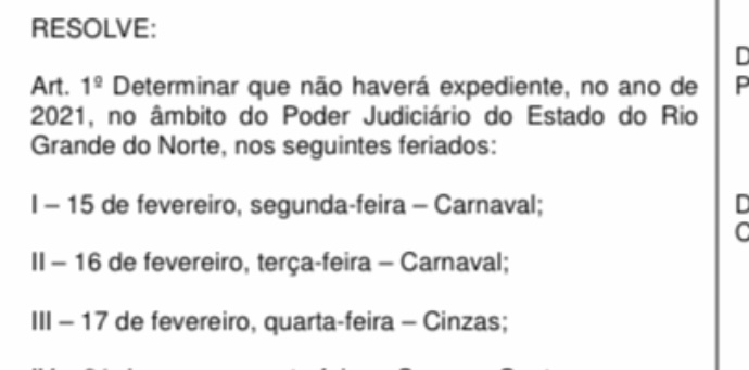 TJ fechado no carnaval, RN e Natal em silêncio