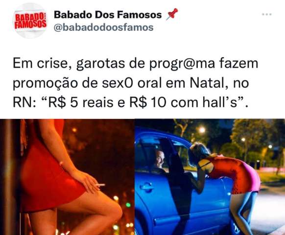 Em crise, garotas de programa em Natal cobram R$ 5 por sexo oral: 